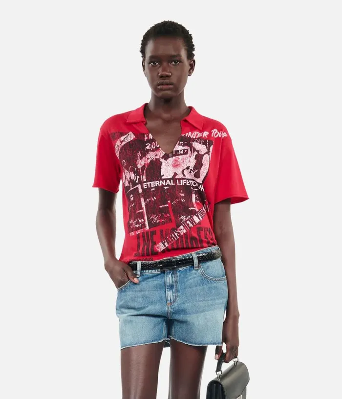 Women Red Eternal Life Tour Serigraphy Tshirt THE KOOPLES Tshirts