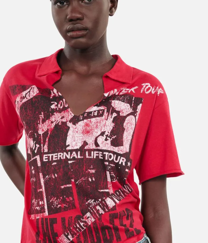 Women Red Eternal Life Tour Serigraphy Tshirt THE KOOPLES Tshirts