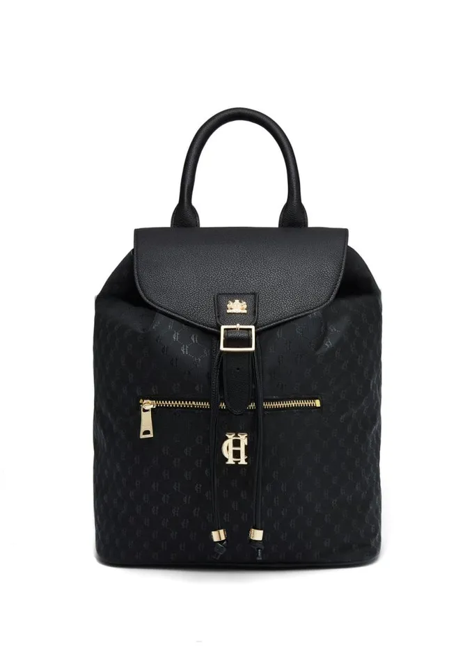 Women Regency Monogram Backpack Black Monogram Holland Cooper Bags
