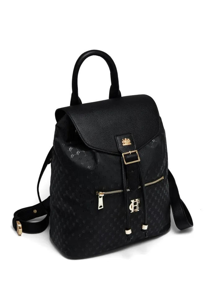 Women Regency Monogram Backpack Black Monogram Holland Cooper Bags