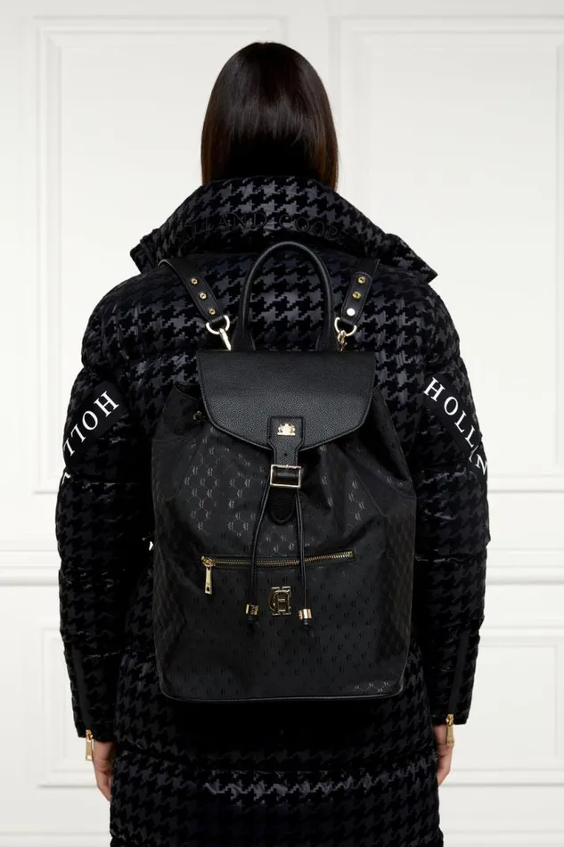 Women Regency Monogram Backpack Black Monogram Holland Cooper Bags