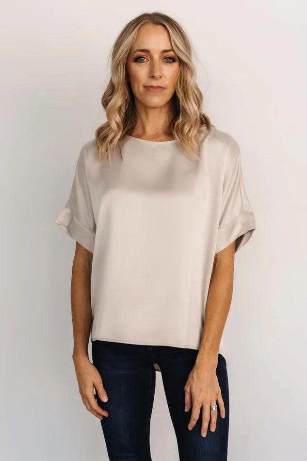 Women Rory Satin Top Pearl Baltic Born Blouses and Shirts