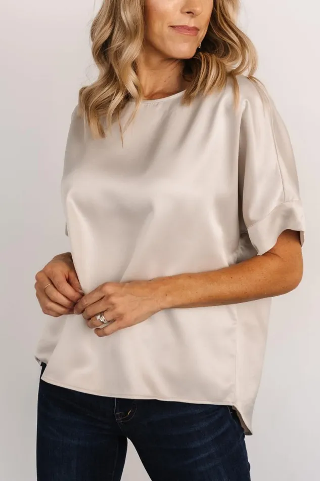 Women Rory Satin Top Pearl Baltic Born Blouses and Shirts Women Rory Satin Top Pearl Baltic Born Blouses and Shirts