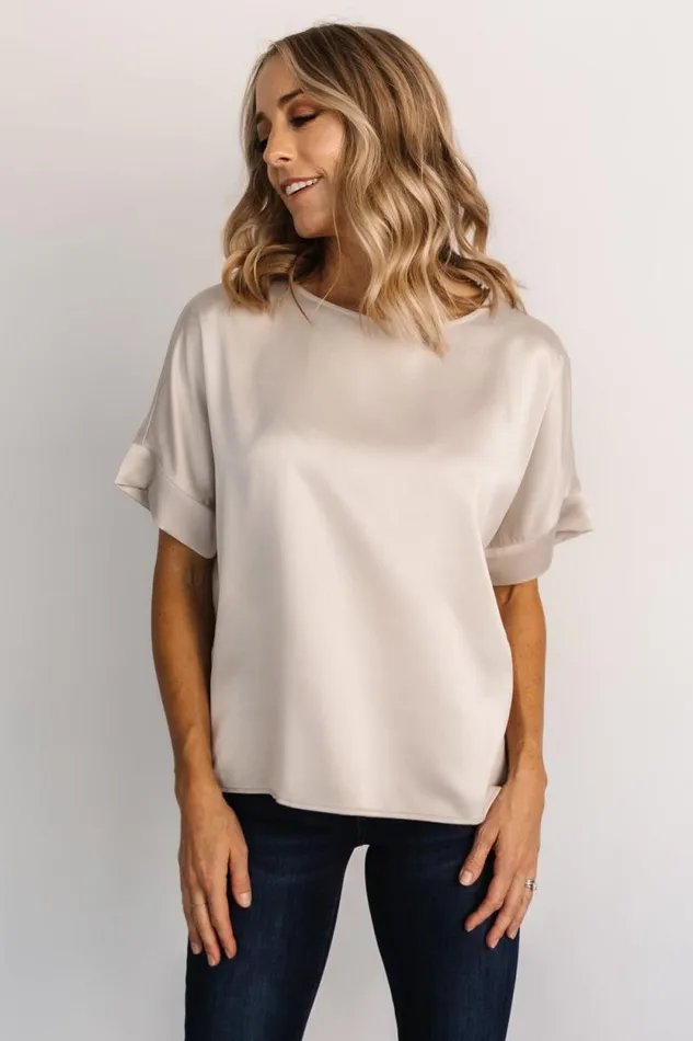 Women Rory Satin Top Pearl Baltic Born Blouses and Shirts Women Rory Satin Top Pearl Baltic Born Blouses and Shirts
