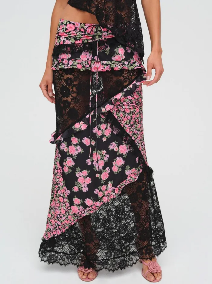 Women Rosalyn Maxi Skirt Black For Love and Lemons Bottoms Women Rosalyn Maxi Skirt Black For Love and Lemons Bottoms