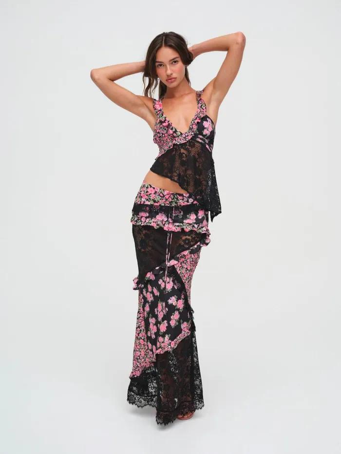 Women Rosalyn Maxi Skirt Black For Love and Lemons Bottoms Women Rosalyn Maxi Skirt Black For Love and Lemons Bottoms