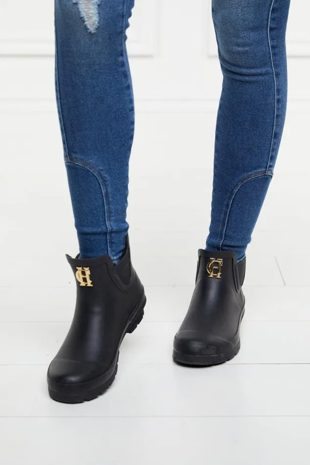 Women Rubber Chelsea Boot Black Holland Cooper Wellington Boots