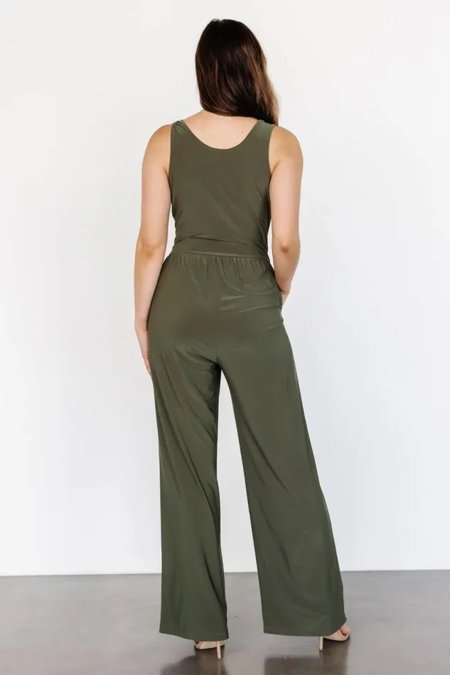 Women Rudie Sleeveless Jumpsuit Olive Baltic Born Jumpsuits and Rompers