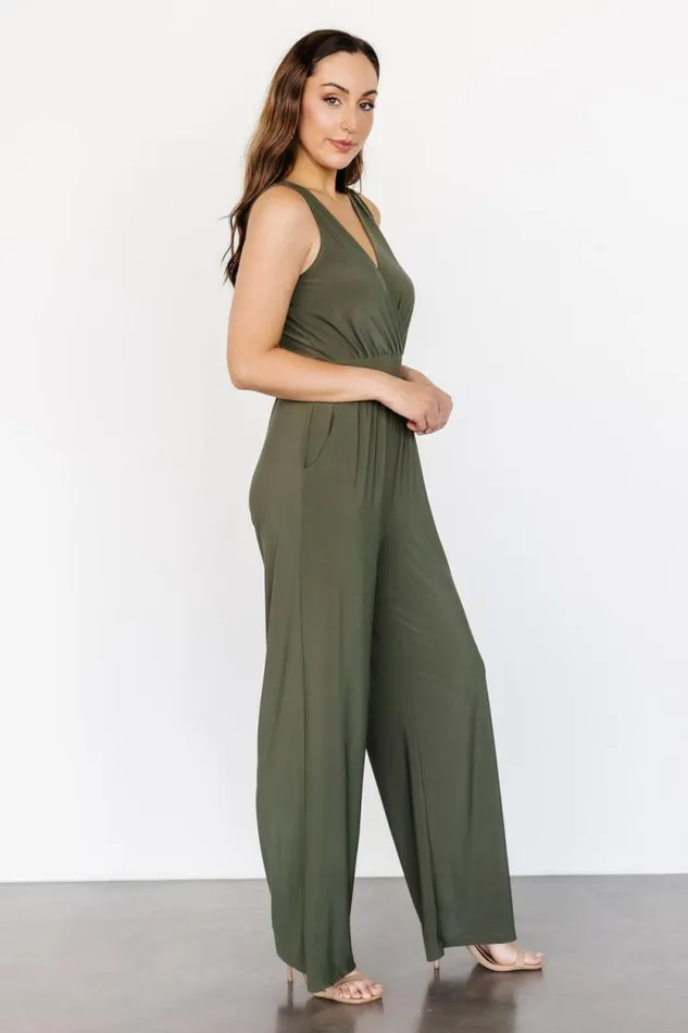 Women Rudie Sleeveless Jumpsuit Olive Baltic Born Jumpsuits and Rompers