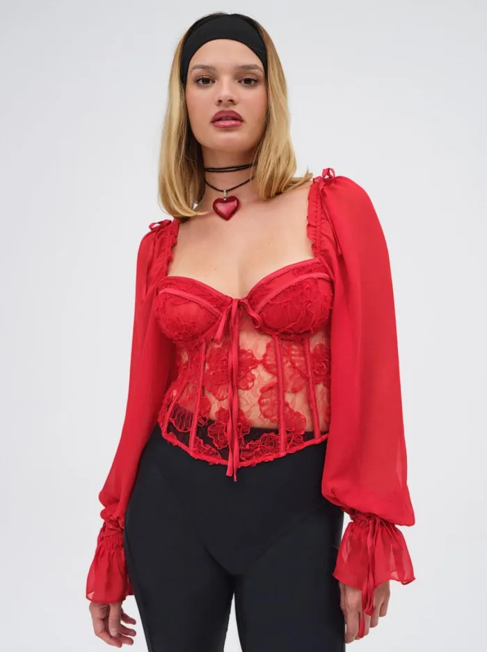 Women Sade Top Red For Love and Lemons Tops