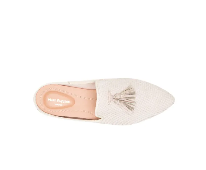 Women Sadie Tassel Mule Eggnog Cobra Leather Flats and SlipOns Hush Puppies Women Sadie Tassel Mule Eggnog Cobra Leather Flats and SlipOns Hush Puppies
