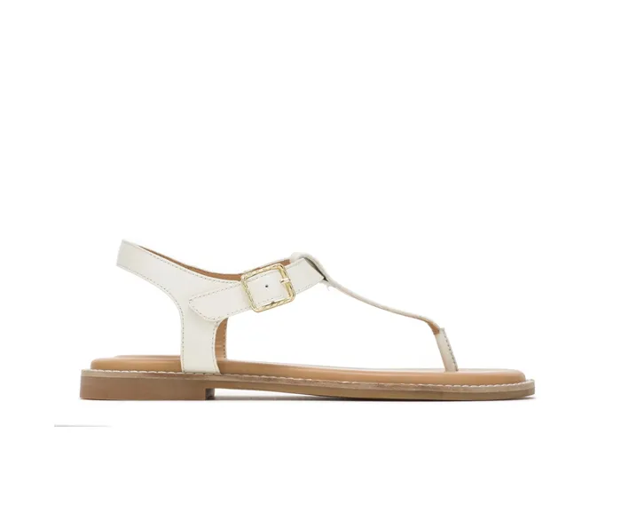 Women Sandals Hush Puppies Lexi Toepost Ivory Leather