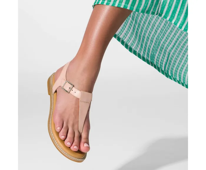 Women Sandals Hush Puppies Lexi Toepost Ivory Leather