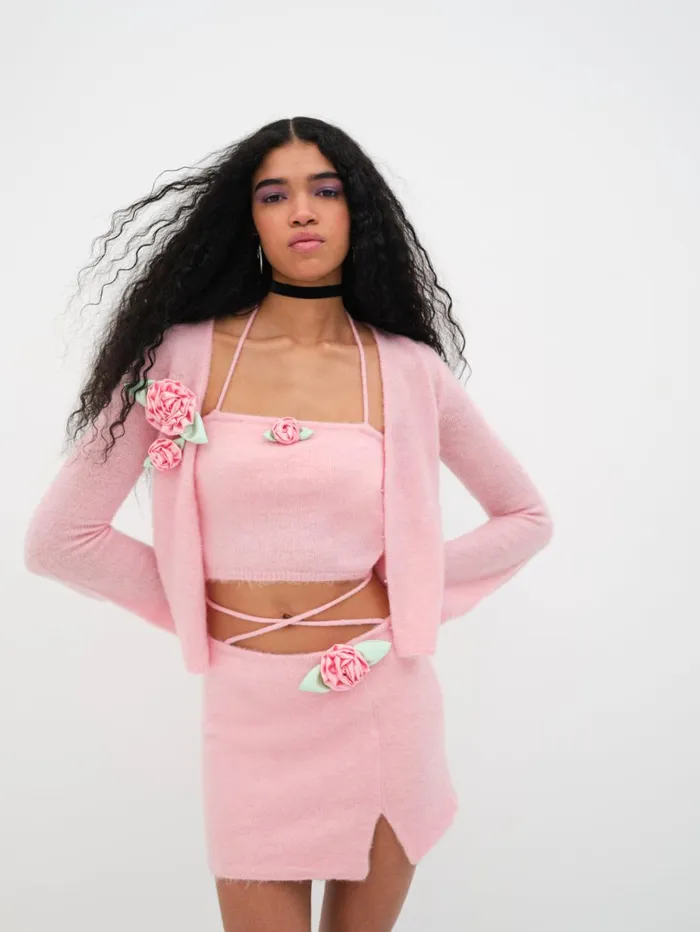 Women Savannah Skirt Pink For Love and Lemons Knitwear Women Savannah Skirt Pink For Love and Lemons Knitwear