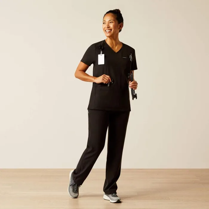 Women Scrubs Ariat Clara 6 Pocket Scrub Top Black Women Scrubs Ariat Clara 6 Pocket Scrub Top Black