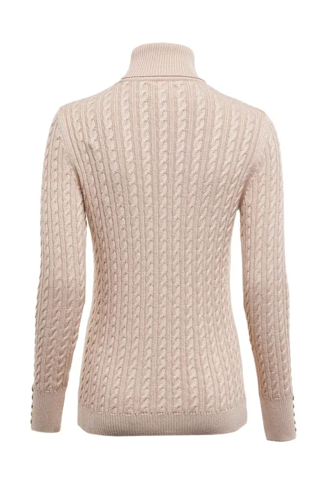 Women Seattle Roll Neck Cable Knit Oatmeal Holland Cooper Knitwear