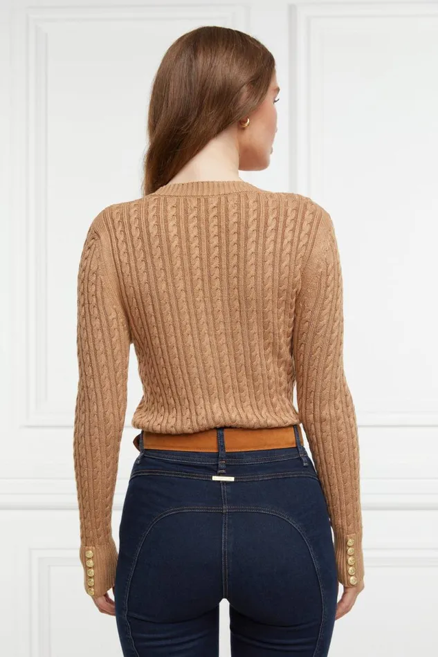 Women Seattle VNeck Knit Dark Camel Holland Cooper Knitwear