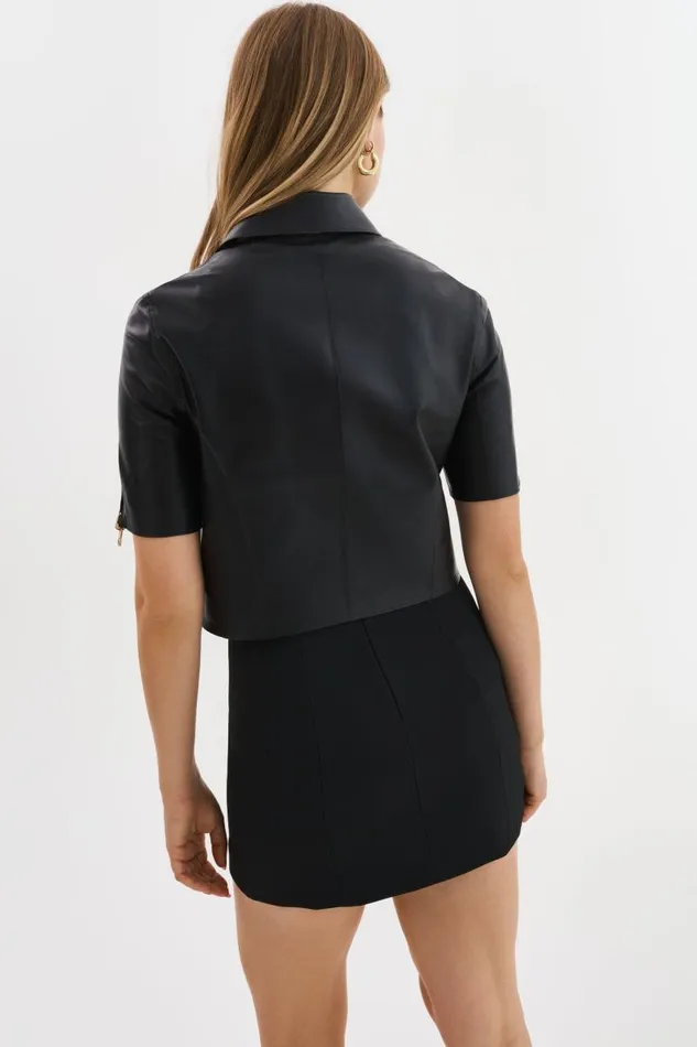 Women SEVANA Reversible Leather Jacket Blackgold LAMARQUE Short Sleeve Jackets Women SEVANA Reversible Leather Jacket Blackgold LAMARQUE Short Sleeve Jackets