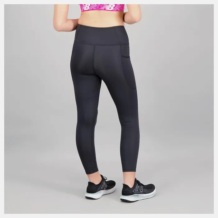 Women Shape Shield High Rise Pocket Crop Black New Balance Pants and Leggings
