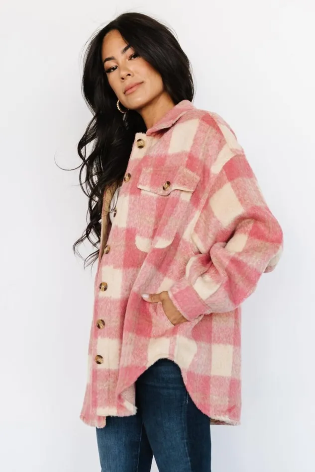Women Sharon Plaid Shacket Pink Sand Baltic Born Outerwear Women Sharon Plaid Shacket Pink Sand Baltic Born Outerwear