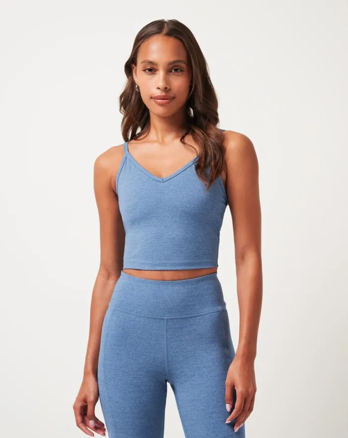 Women Shirts and Tops TravisMathew MORNING INTERVAL MOVEKNIT TANK Heather Copen Blue