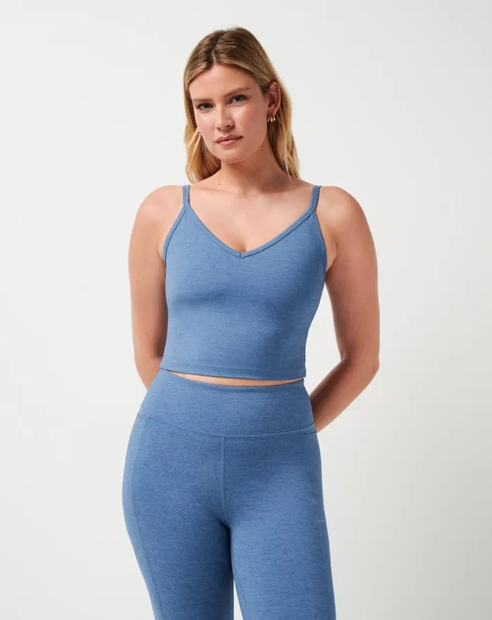 Women Shirts and Tops TravisMathew MORNING INTERVAL MOVEKNIT TANK Heather Copen Blue