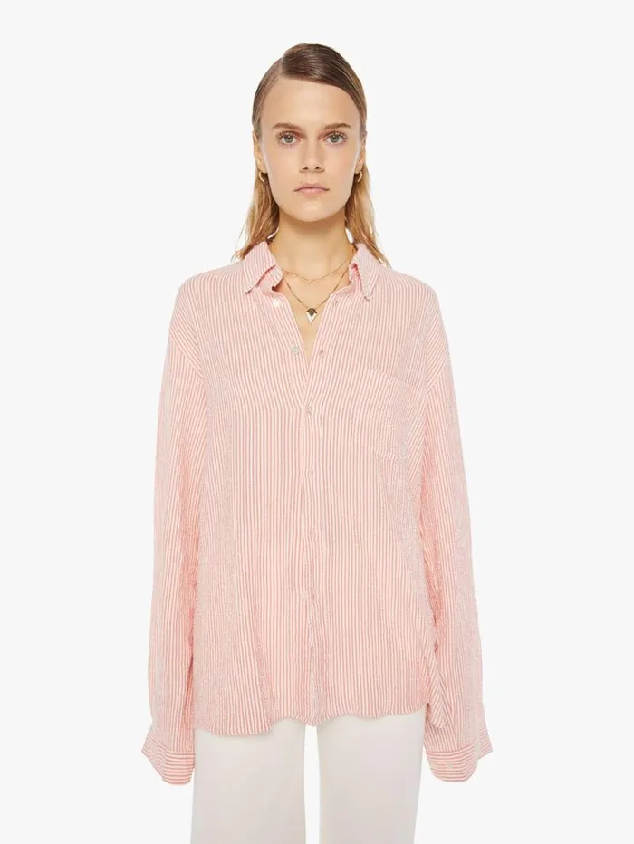 Women Shirts Mother Denim Branco Shirt Fiesta Stripes