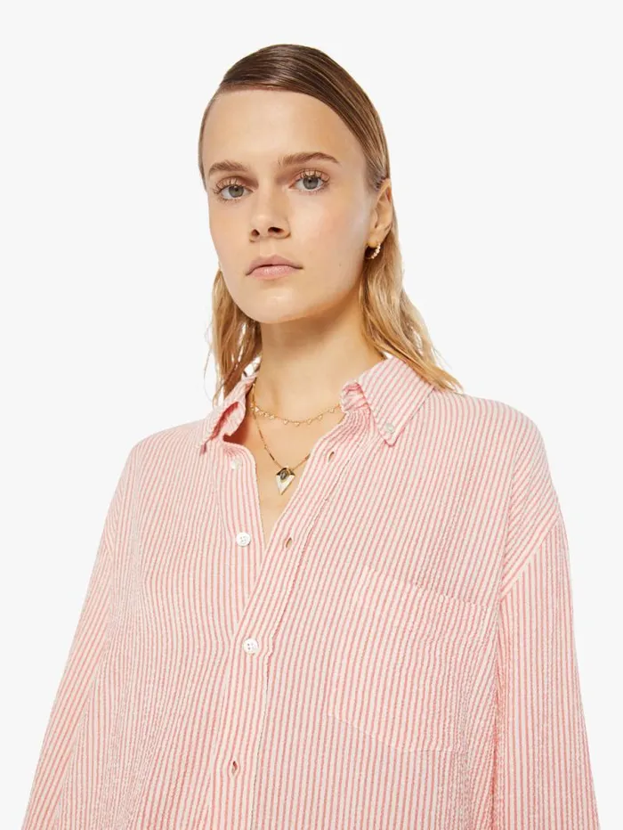 Women Shirts Mother Denim Branco Shirt Fiesta Stripes