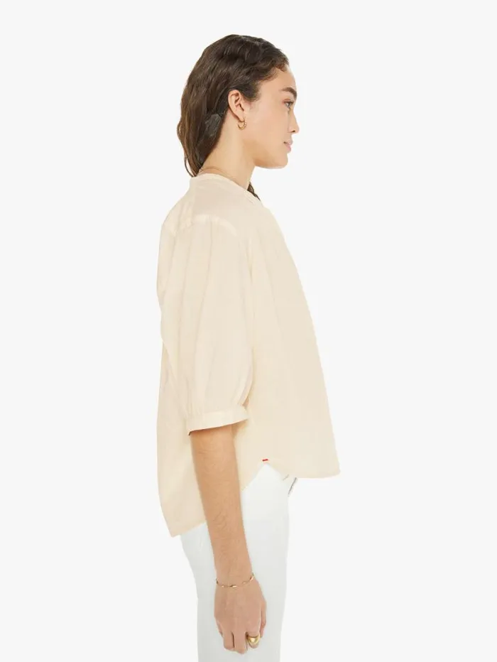 Women Shirts Mother Denim Chandler Shirt Cream Peach