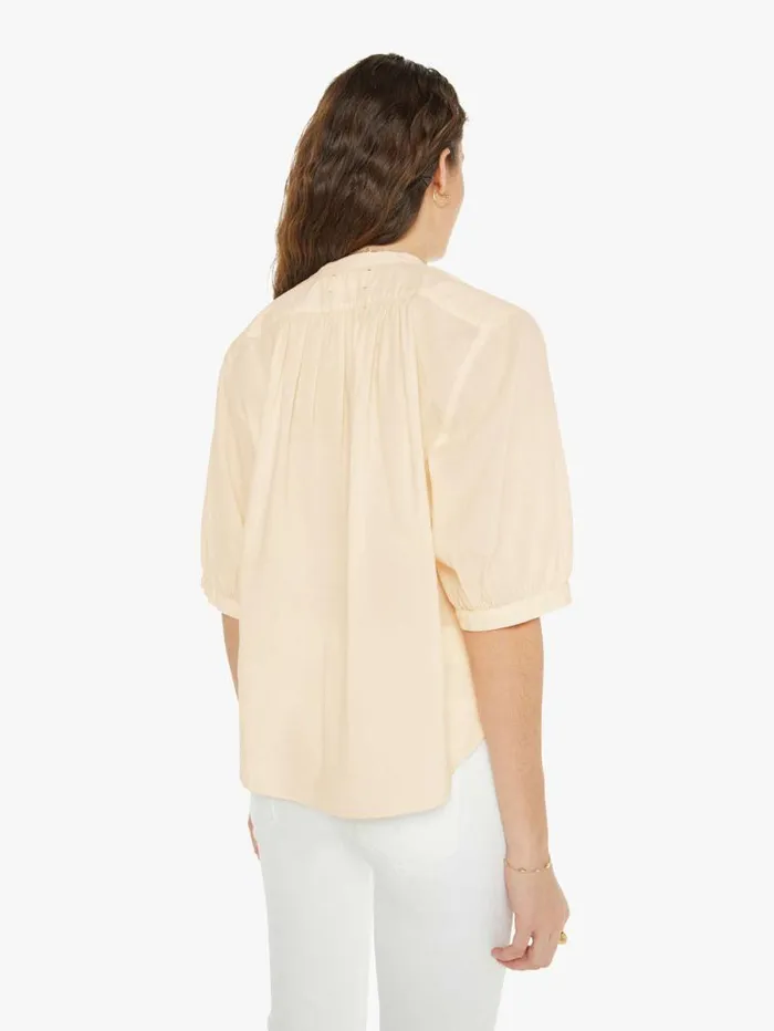 Women Shirts Mother Denim Chandler Shirt Cream Peach