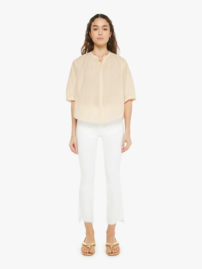 Women Shirts Mother Denim Chandler Shirt Cream Peach