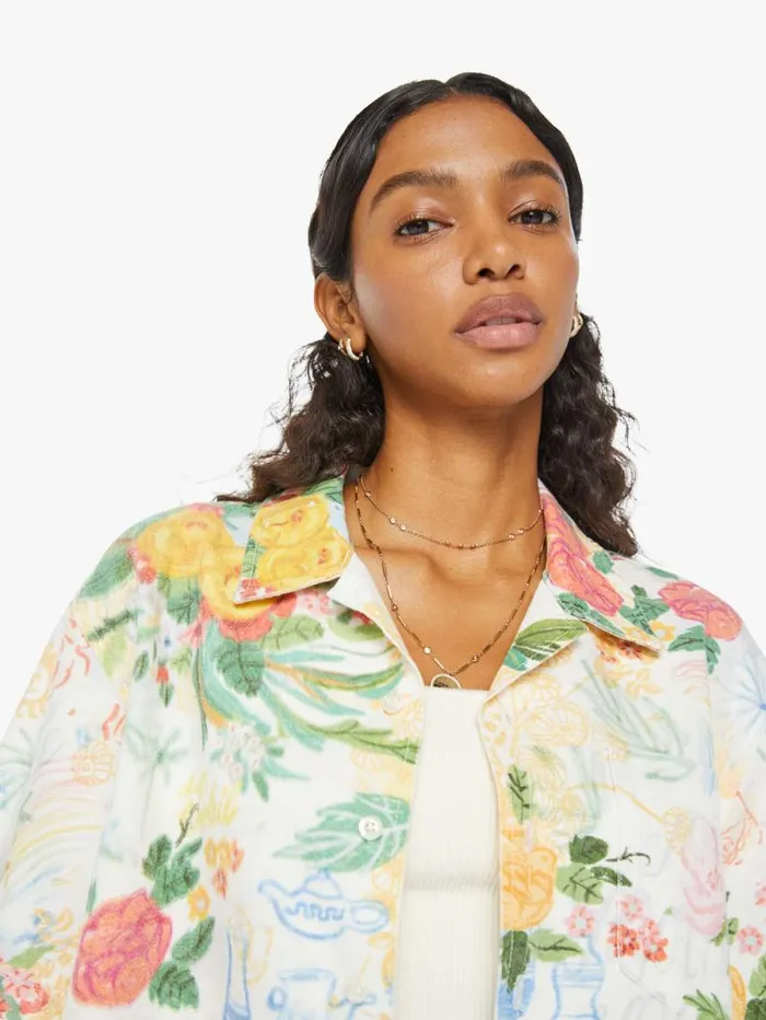 Women Shirts Mother Denim The Cropped Hooky Blue turquoiseaqua