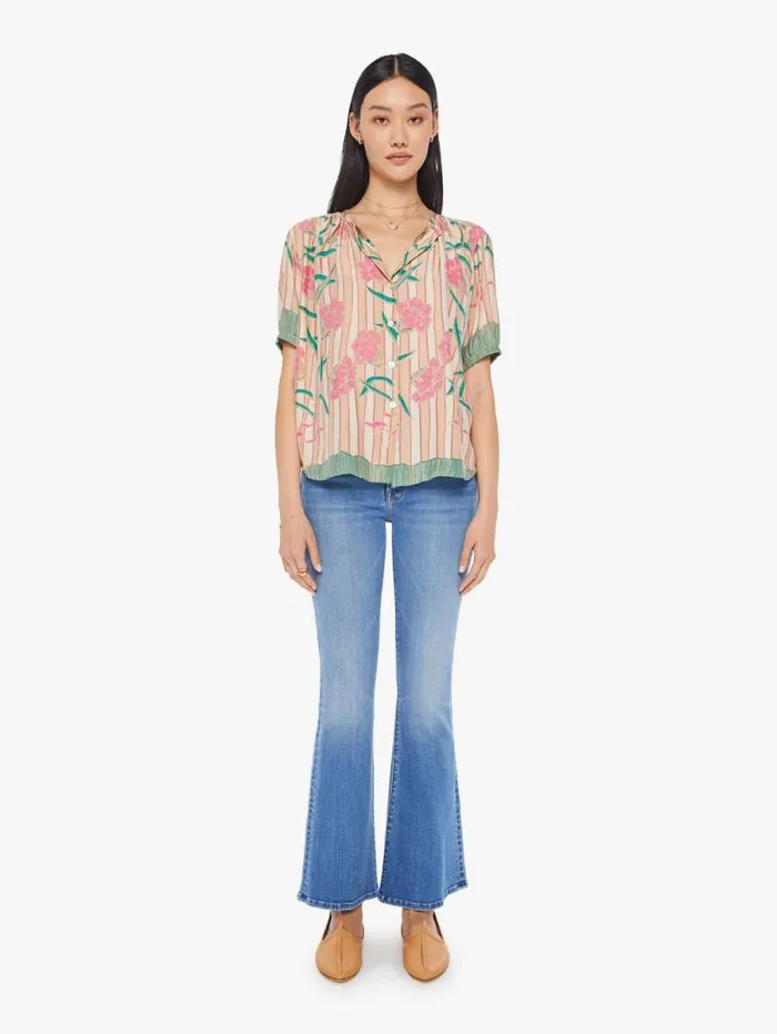 Women Shirts Mother Denim Violet Top Chamomile Rose