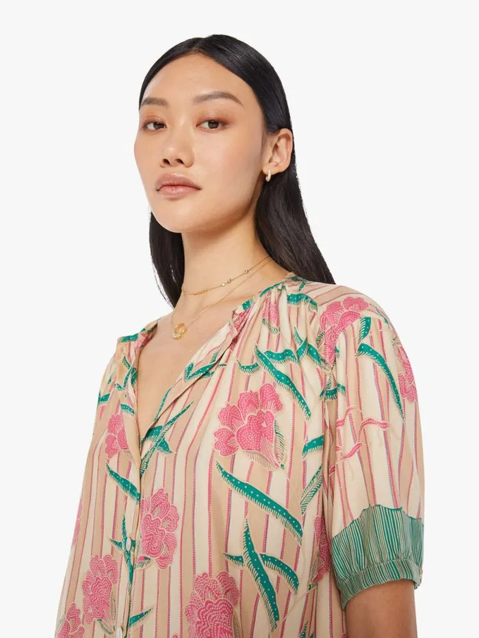 Women Shirts Mother Denim Violet Top Chamomile Rose