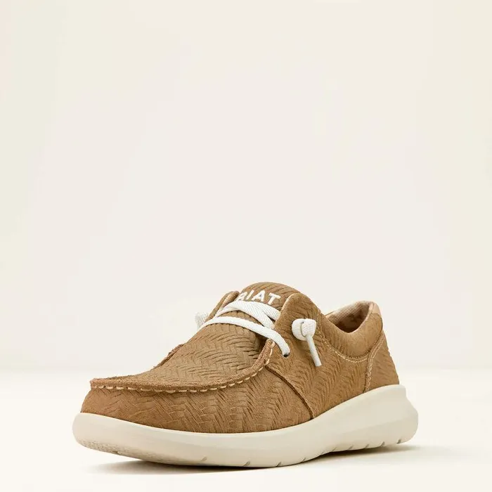 Women Shoes and Sneakers Ariat Hilo Shoe Tan Woven Emboss