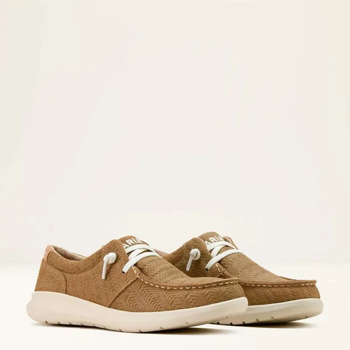 Women Shoes and Sneakers Ariat Hilo Shoe Tan Woven Emboss
