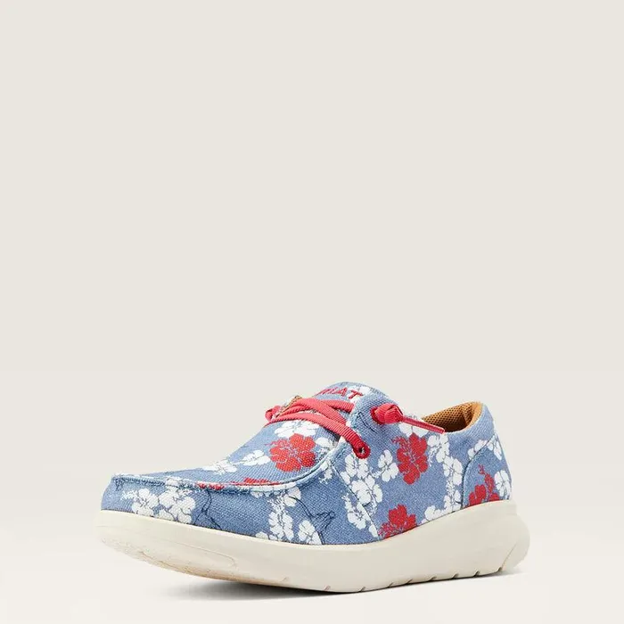 Women Shoes and Sneakers Ariat Hilo Western Aloha Red White And Blue Pareau Prin