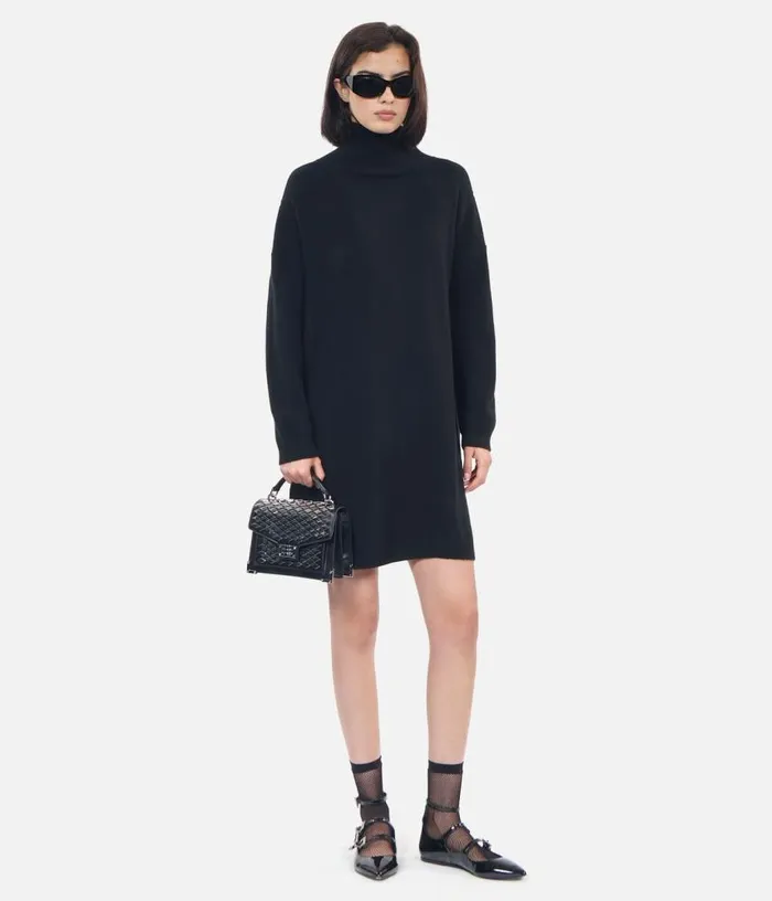 Women Short Black Cashmere Sweater Dress THE KOOPLES Dresses and Jumpsuits