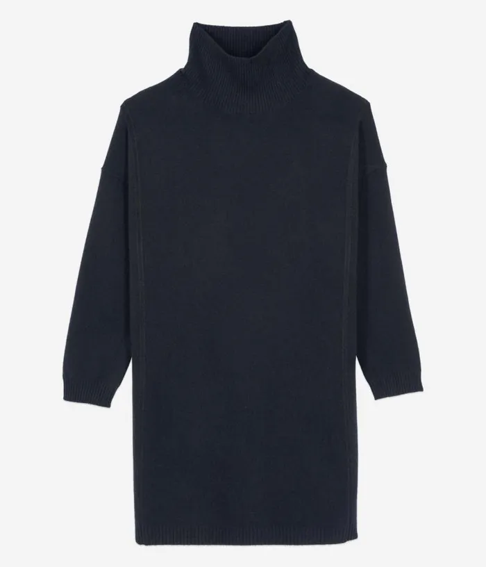 Women Short Black Cashmere Sweater Dress THE KOOPLES Dresses and Jumpsuits