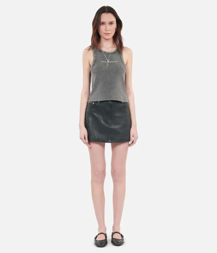 Women Short Black Leather Skirt THE KOOPLES Skirts and Shorts