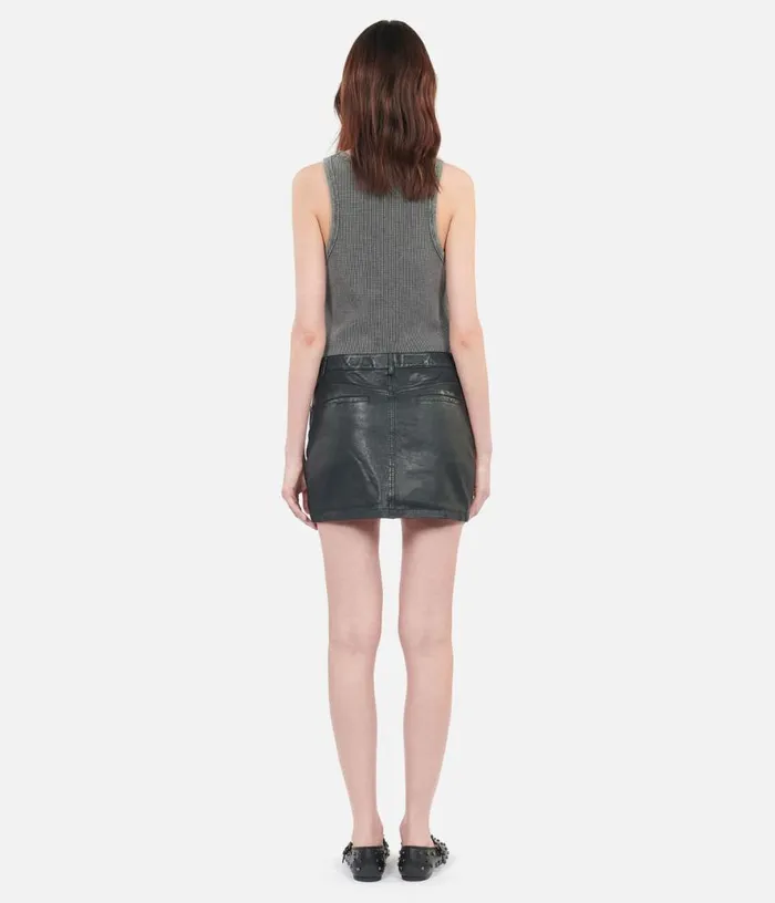 Women Short Black Leather Skirt THE KOOPLES Skirts and Shorts
