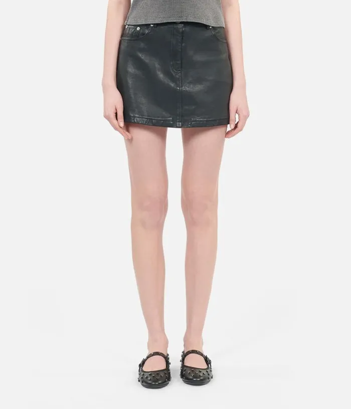 Women Short Black Leather Skirt THE KOOPLES Skirts and Shorts