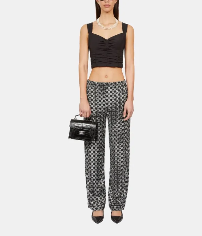 Women Short Black Top With Draping THE KOOPLES Blouses and Shirts