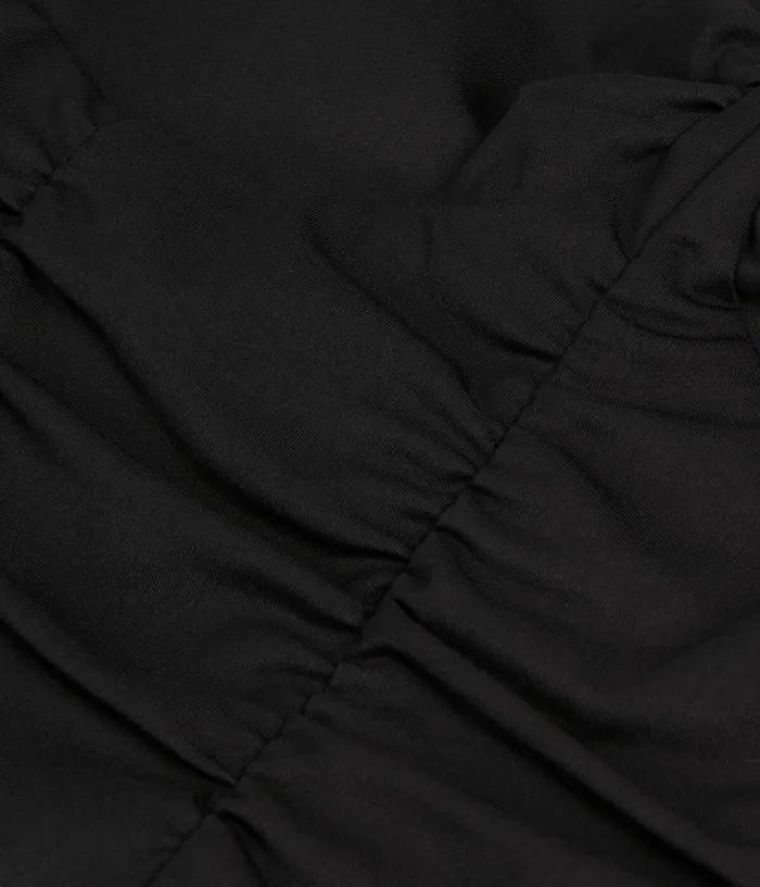Women Short Black Top With Draping THE KOOPLES Blouses and Shirts