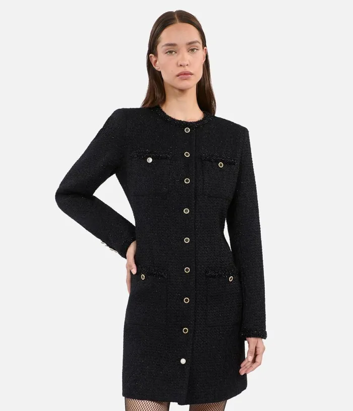 Women Short Black Tweed Dress THE KOOPLES Dresses and Jumpsuits