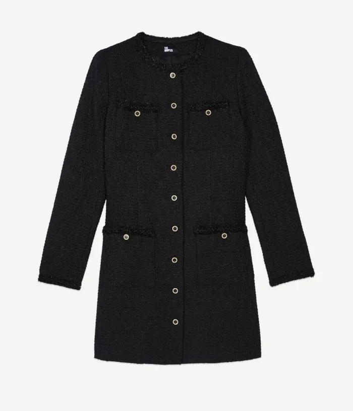 Women Short Black Tweed Dress THE KOOPLES Dresses and Jumpsuits