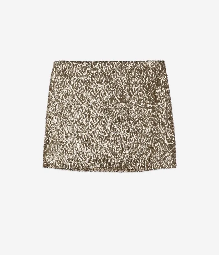 Women Short Golden Sequined Skirt THE KOOPLES Skirts and Shorts
