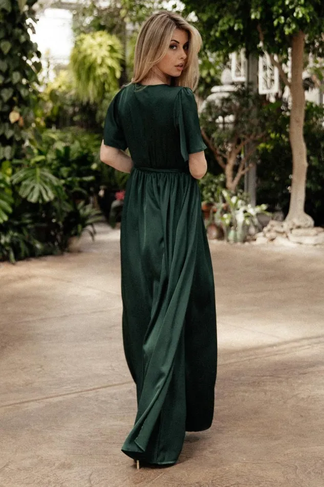 Women Sicily Satin Maxi Dress Emerald Baltic Born The Guest Edit Women Sicily Satin Maxi Dress Emerald Baltic Born The Guest Edit
