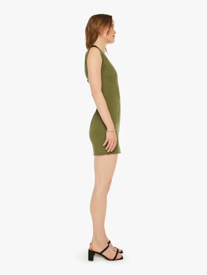 Women Skirts and Dresses Mother Denim Palma Fitted Dress With Back CutOut Olive