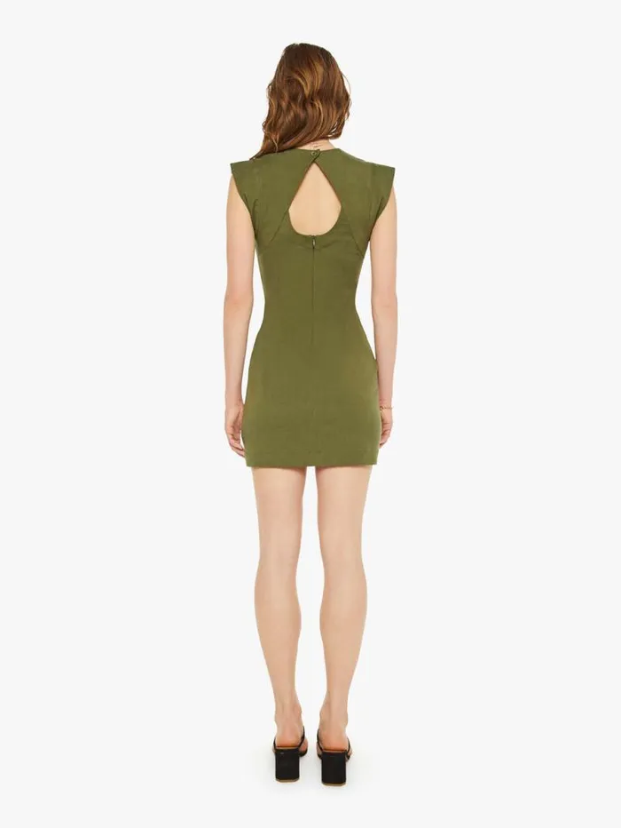 Women Skirts and Dresses Mother Denim Palma Fitted Dress With Back CutOut Olive